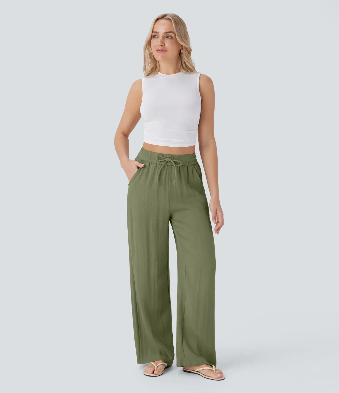 Brigitte | Pantalon en lin confortable et léger avec jambes élégantes