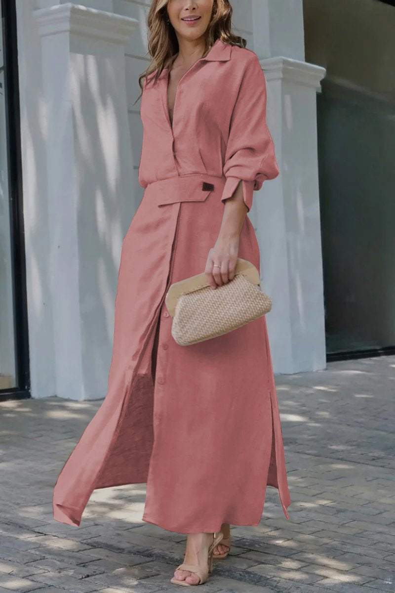 Élise | Robe longue à col en V