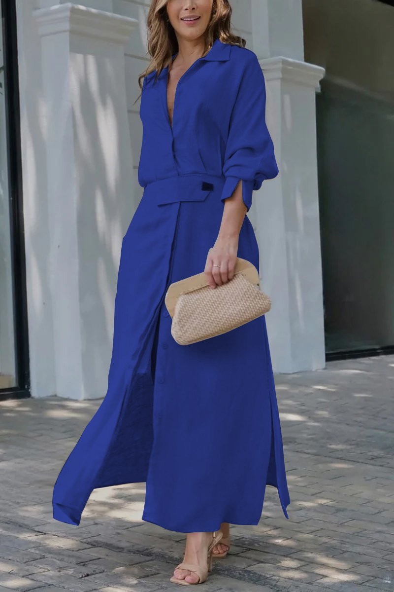 Élise | Robe longue à col en V