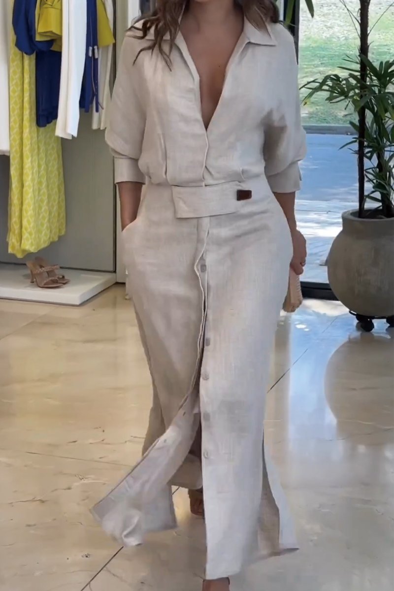 Élise | Robe longue à col en V