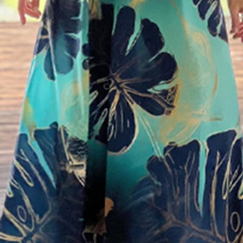 Léonie | Robe longue fluide sans manches à imprimé